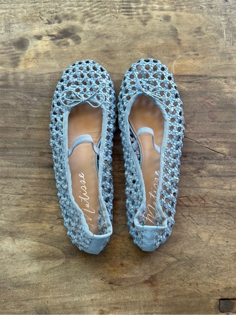 Matisse Light Blue Crochet Ballet Flats